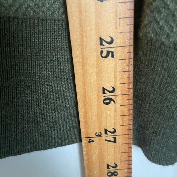J. Crew Men's Henley Zip Mock Neck Sweater Size M Green Cotton Long sleeve - Picture 7 of 8